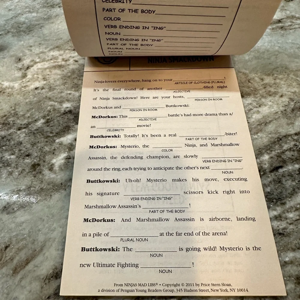 Mad libs Ninjas